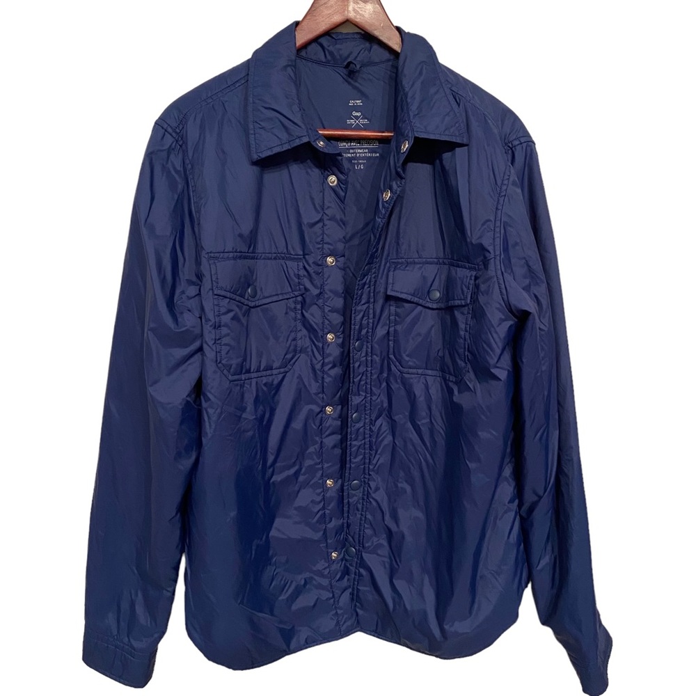Gap Outdoor Edition Thermore Nylon Insulated Shirt Jacket Blue Size Large